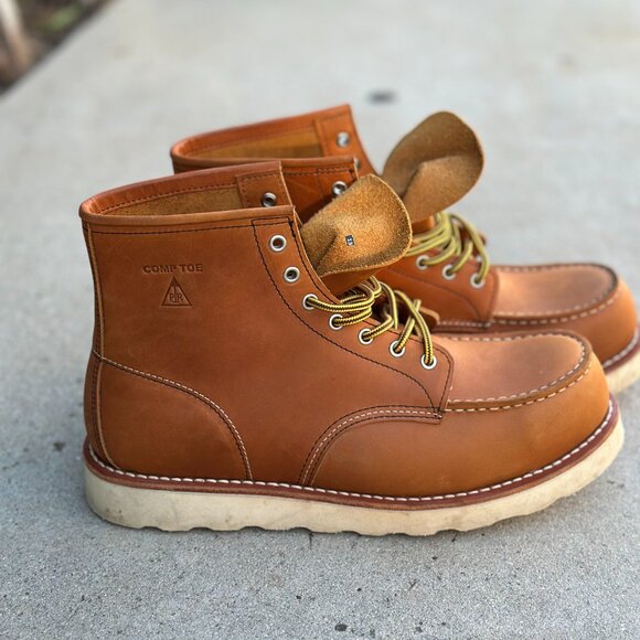 Mens 6 Inch Leather Moc Composite Toe Construction Work Boots main image 2